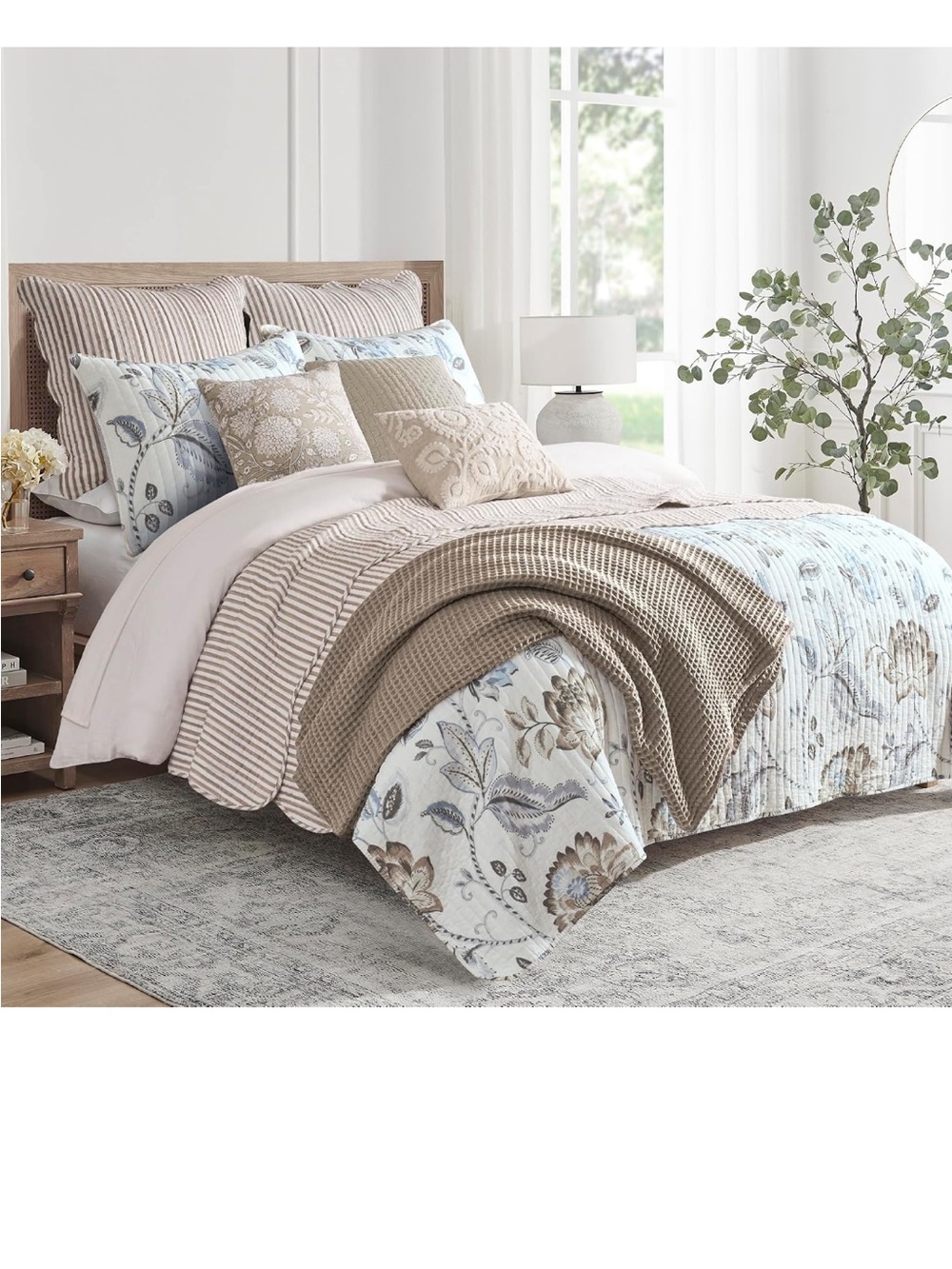 Levtex Home - Maileen Neutral Blue Quilt
Set - King Quilt and Two King Shams